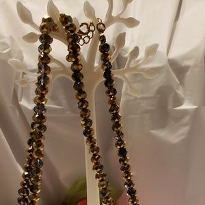 Dark gold beaded necklace